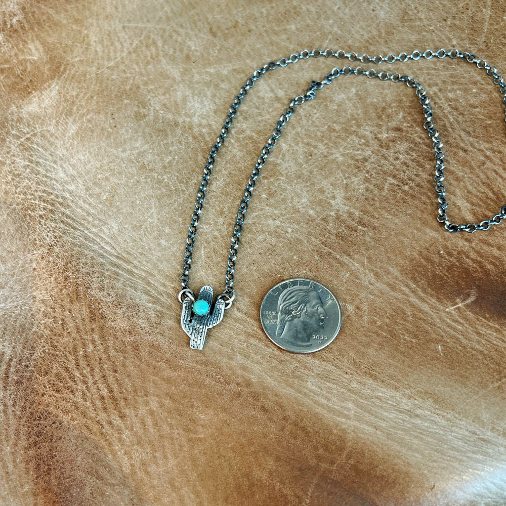 The Saguaro Verde Turquoise Cactus Necklace
