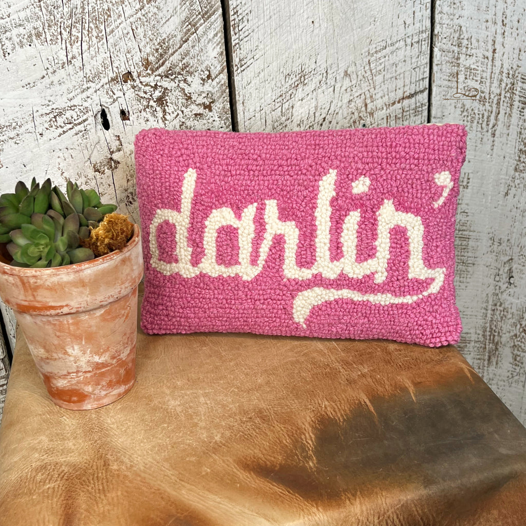 Darlin' ~ Wool Hooked Pillow