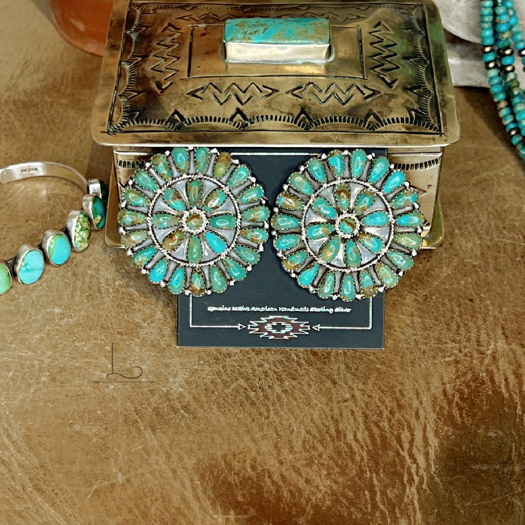 Grande Verde Turquoise Cluster Earrings