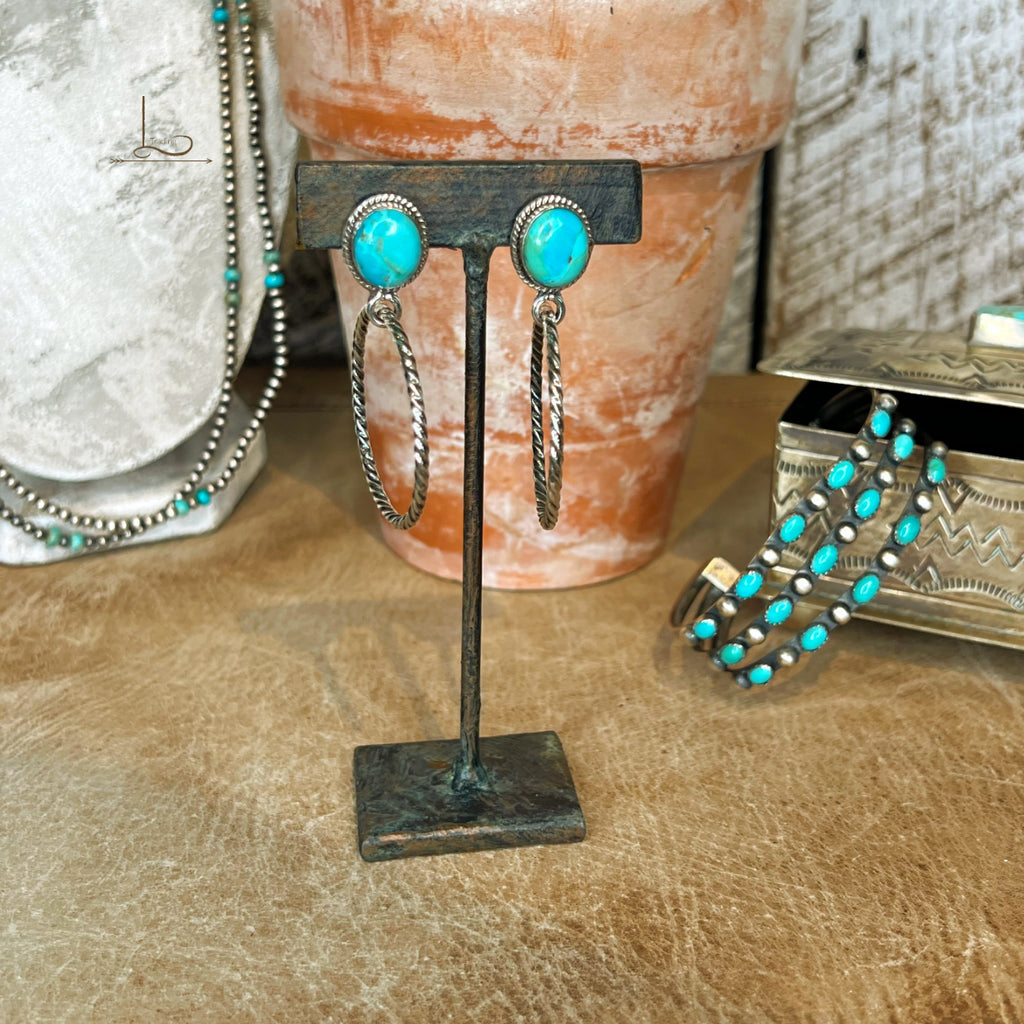 The Turquoise & Sterling Silver Hoops