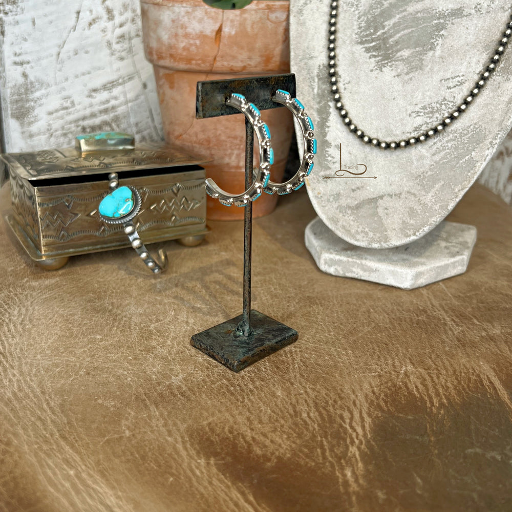 The Turquoise Midi Hoops