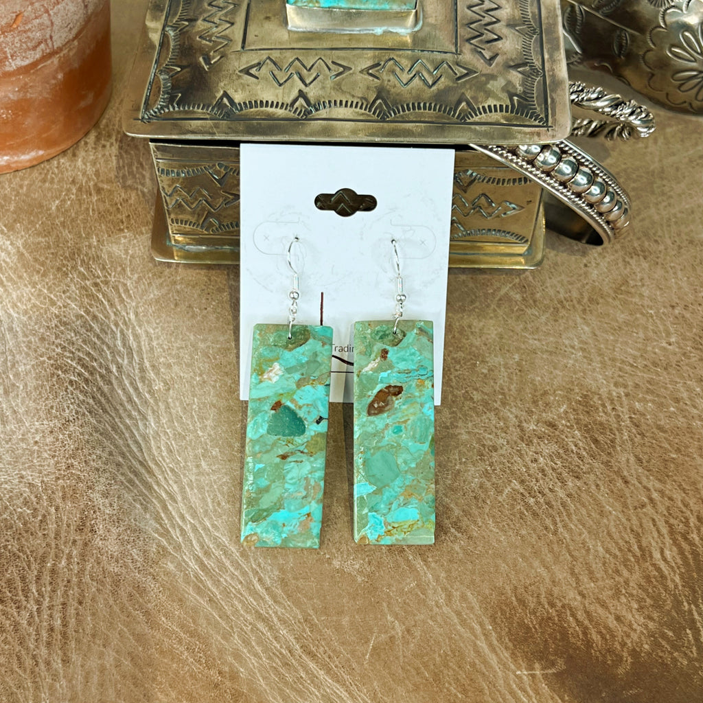 Grande Verde Turquoise Slab Earrings