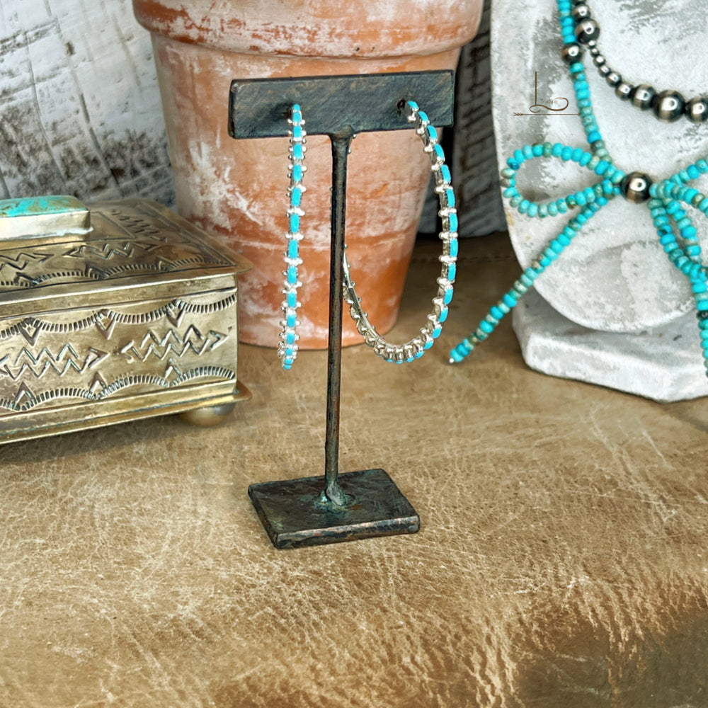 Grande Turquoise Hoops