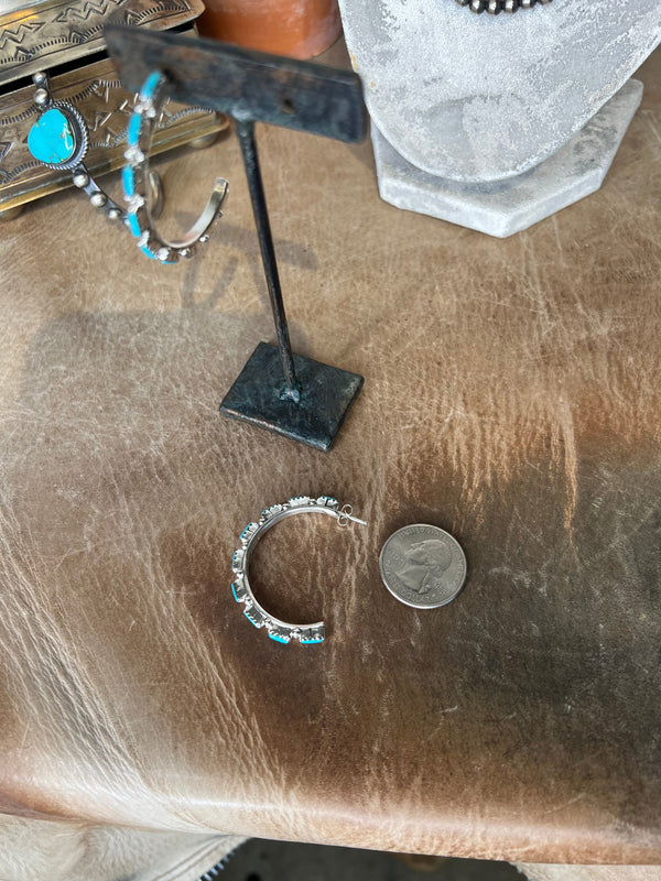 The Turquoise Midi Hoops