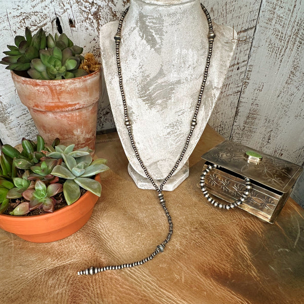 The Sterling Silver Pearl Lariat Necklace