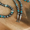 The Ruidoso ~ Handmade Sterling Pearls w/Turquoise includes Necklace &  Earrings