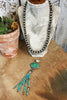 The Sterling Silver Pearl Necklace & Turquoise Tassel Pendant Set