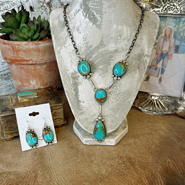 The Kingman Lariat Necklace & Earrings