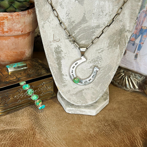 The Sterling & Sonoran Turquoise Horseshoe Pendant