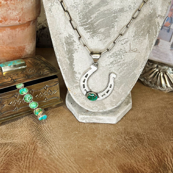 The Sterling & Sonoran Turquoise Horseshoe Pendant