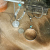 The Sterling Silver Stamped Hoops with Tuquoise