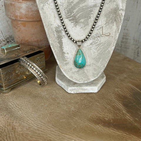 The Kingman Tuquoise Teardrop Pendant