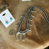 The Gallup Mini Turquoise Squash Blossom Necklace with earrings