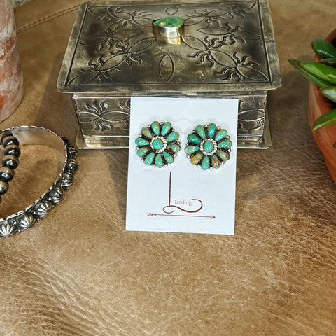 Verde Turquoise Mini Cluster Earrings