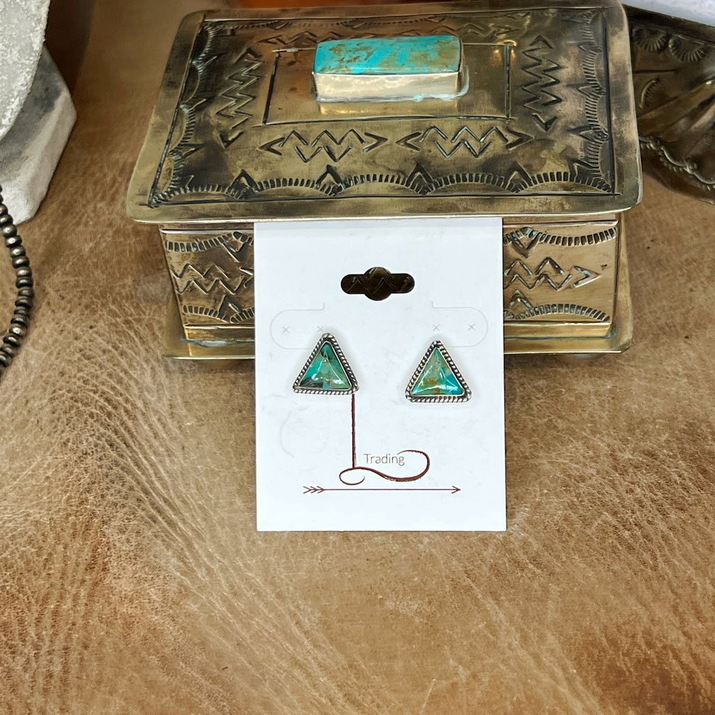 Turquoise Triangle Studs