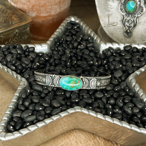 The Sonoran Turquoise Stamped Cuff