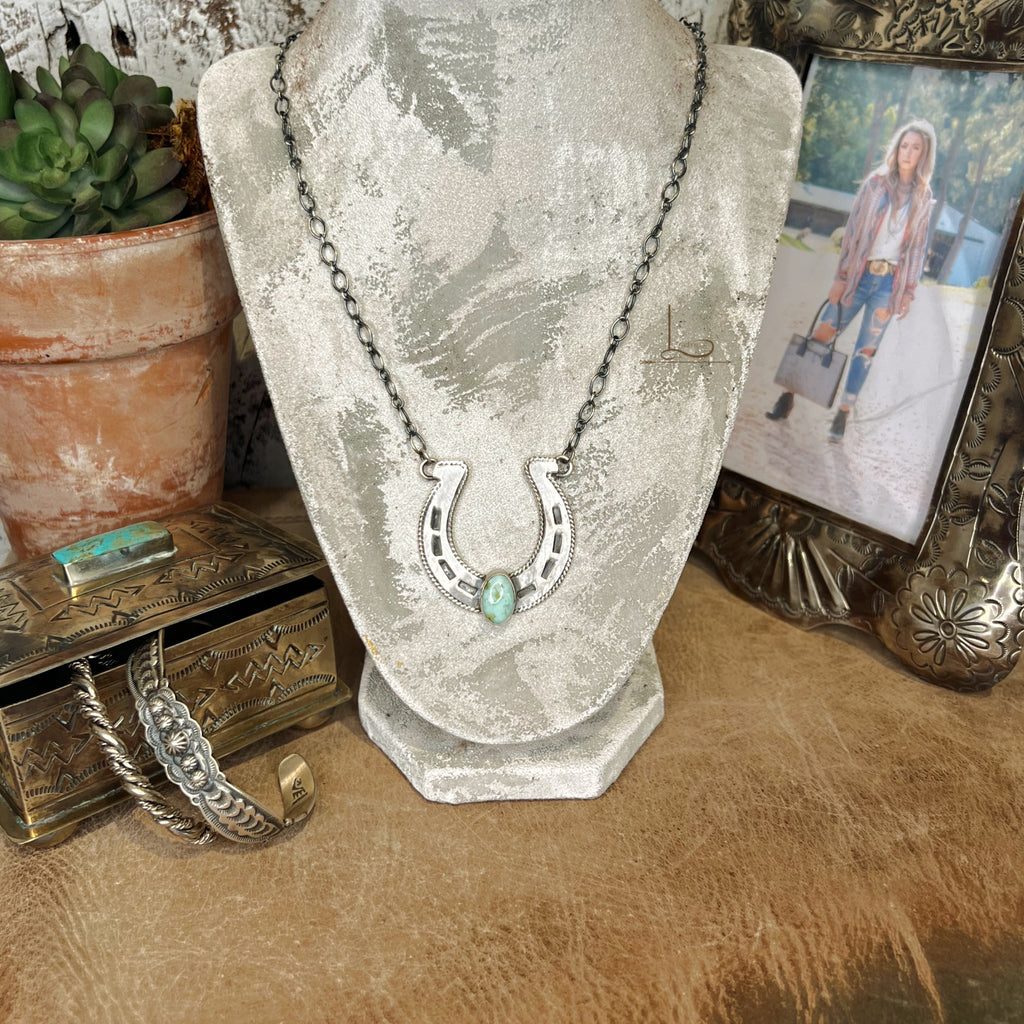 The Sterling & Turquoise Horseshoe Necklace