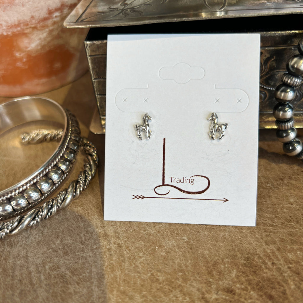 The Sterling Silver Tiny Pony Studs