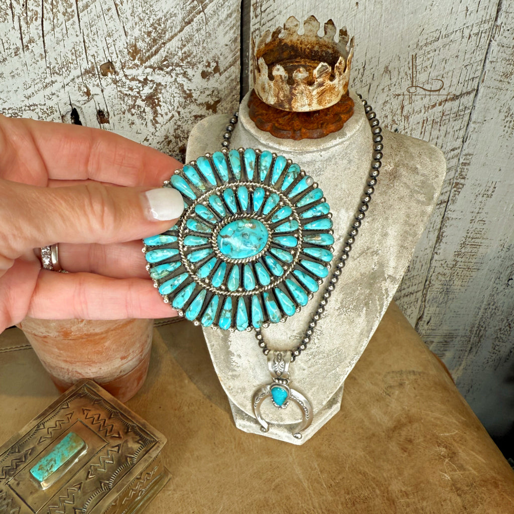 The Grande Azul Turquoise Cluster Pendant/Pin