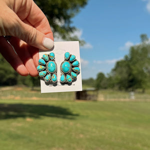Azul Turquoise Half Cluster Earrings