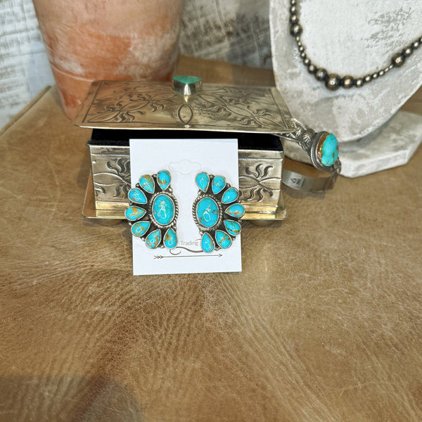 Azul Turquoise Half Cluster Earrings