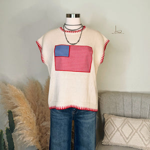The Gingham Americana  ~ Knit Top