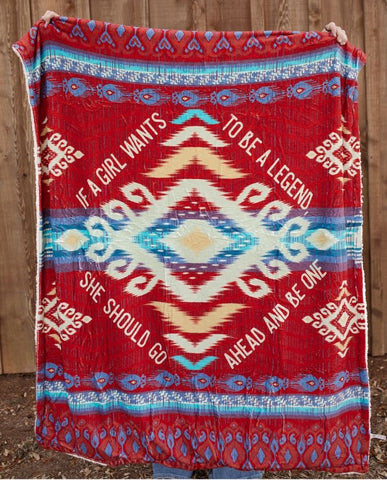 AZTEC LEGEND - Sherpa Throw Blanket