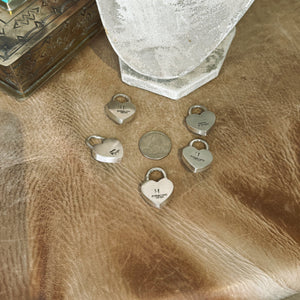 The Turquoise & Sterling Stamped Heart Charm Pendant