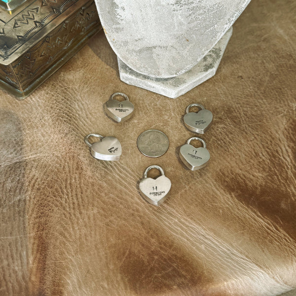 The Turquoise & Sterling Stamped Heart Charm Pendant