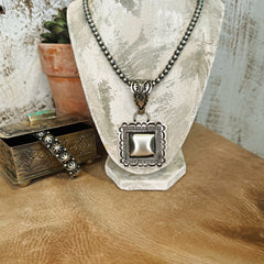 Grande Sterling Silver Stamped Concho Pendant
