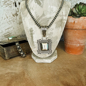 Grande Sterling Silver Stamped Concho Pendant