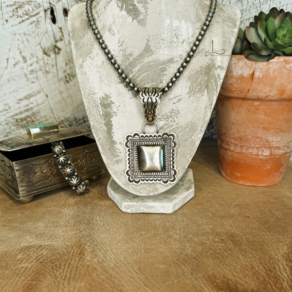 Grande Sterling Silver Stamped Concho Pendant