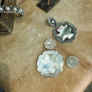 The Grande Sterling Silver Cross Concho Earrings