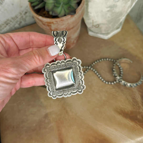 Grande Sterling Silver Stamped Concho Pendant