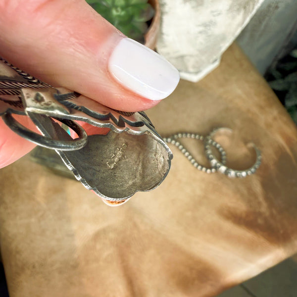 Grande Sterling Silver Stamped Concho Pendant
