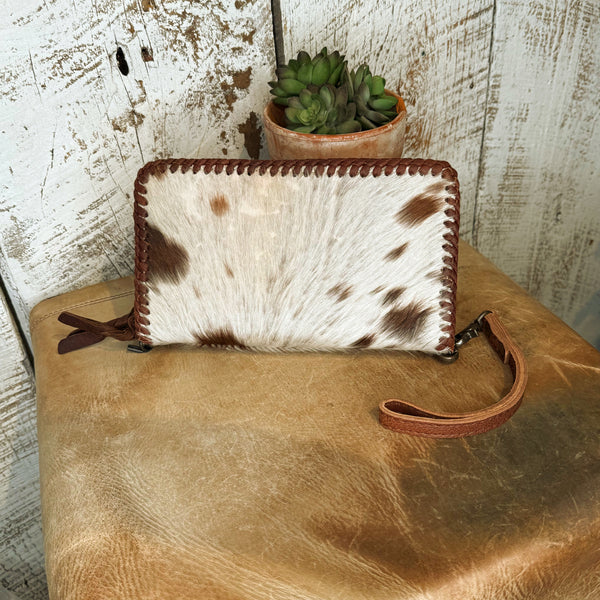 Rancher's Wife Cowhide Wallet Organizer ~ Wristlet, Crossbody