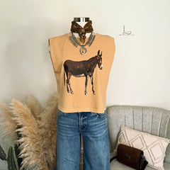 The Vintage Donkey ~Graphic Boxy Tank