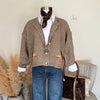 The Equestrian Cardigan in Heathered Mocha