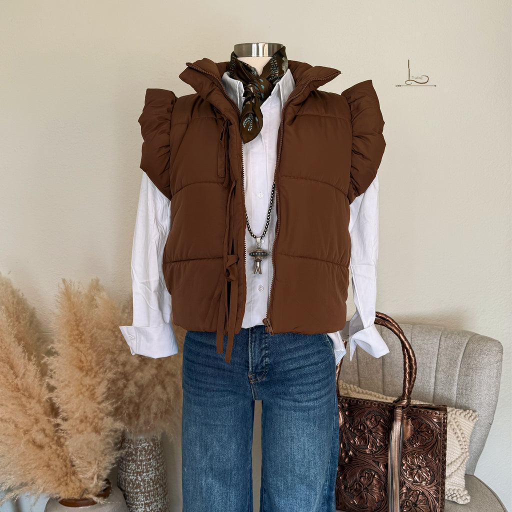 The Everett Puffer Vest in Mocha