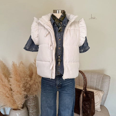 The Everett Puffer Vest in Cream