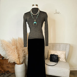 The Black Velvet Maxi Skirt