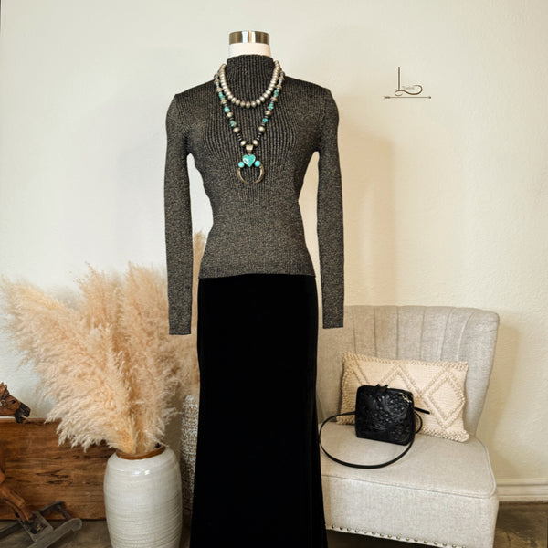 The Black Velvet Maxi Skirt