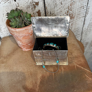 Hand Stamped Feathers Silver Box