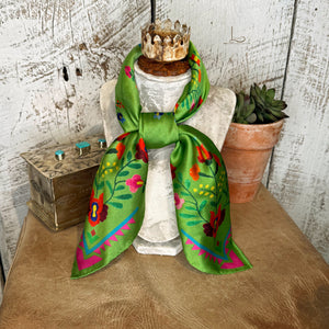 The Fiesta Silk Shorty Wild Rag in Bright Green