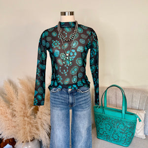 The Turquoise Mesh Top