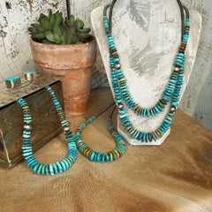 The Graduated Turquoise & Sterling Silver Pearl Necklace