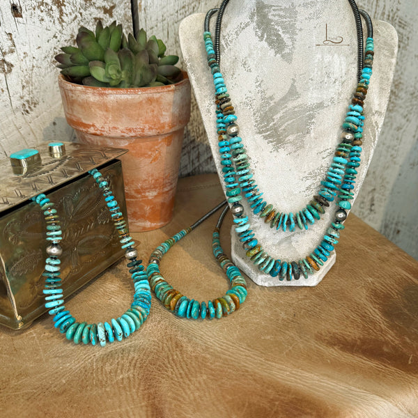 The Graduated Turquoise & Sterling Silver Pearl Necklace