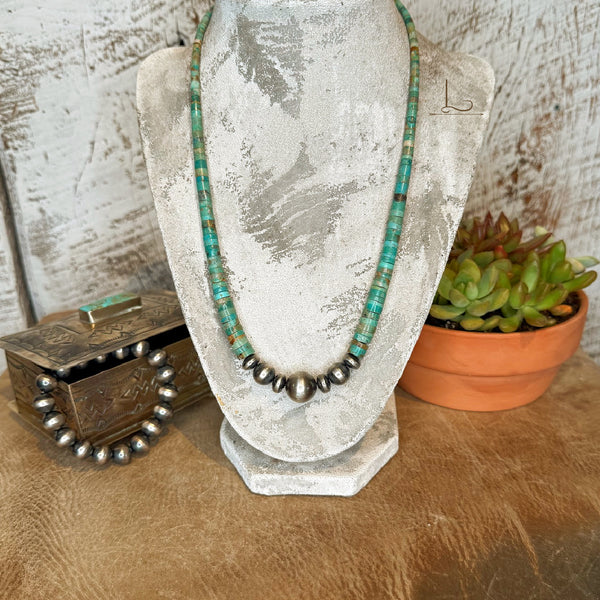 The Graduated Turquoise & Sterling Silver Pearl Necklace
