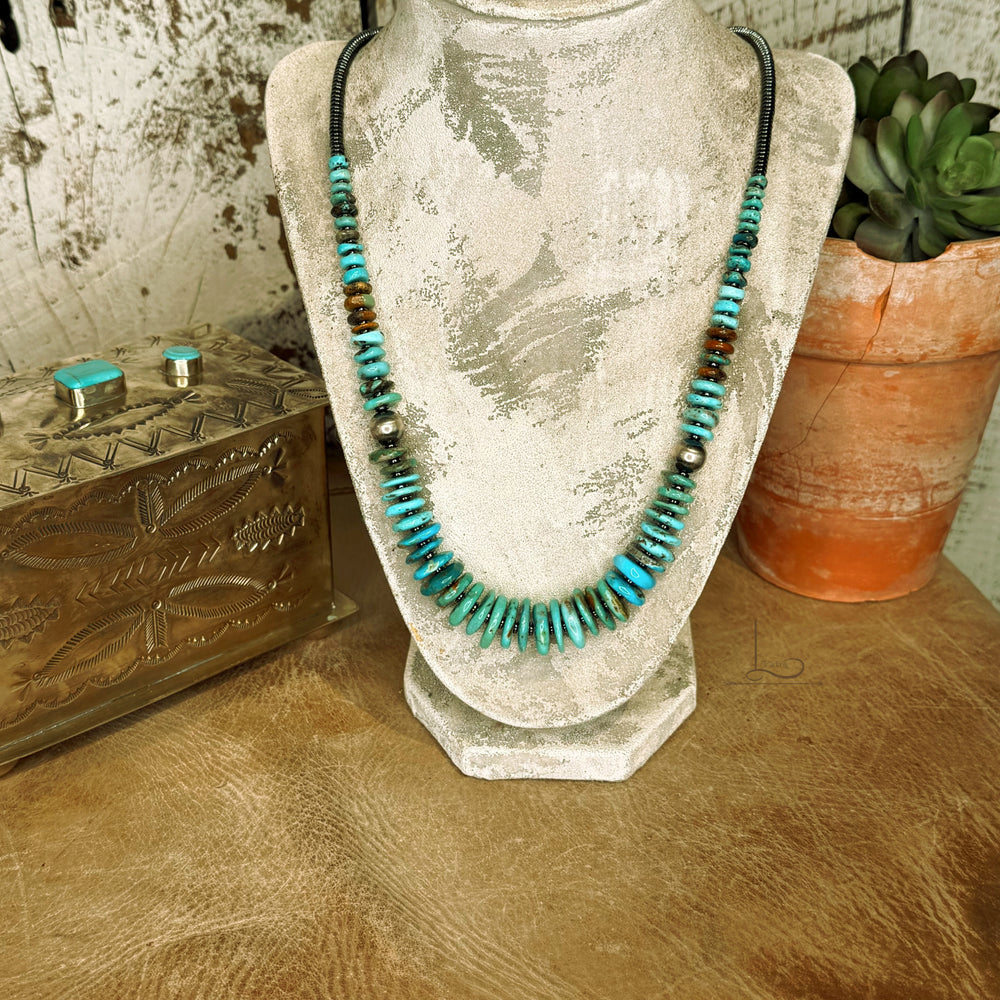 The Graduated Turquoise & Sterling Silver Pearl Necklace