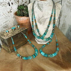 The Graduated Turquoise & Sterling Silver Pearl Necklace